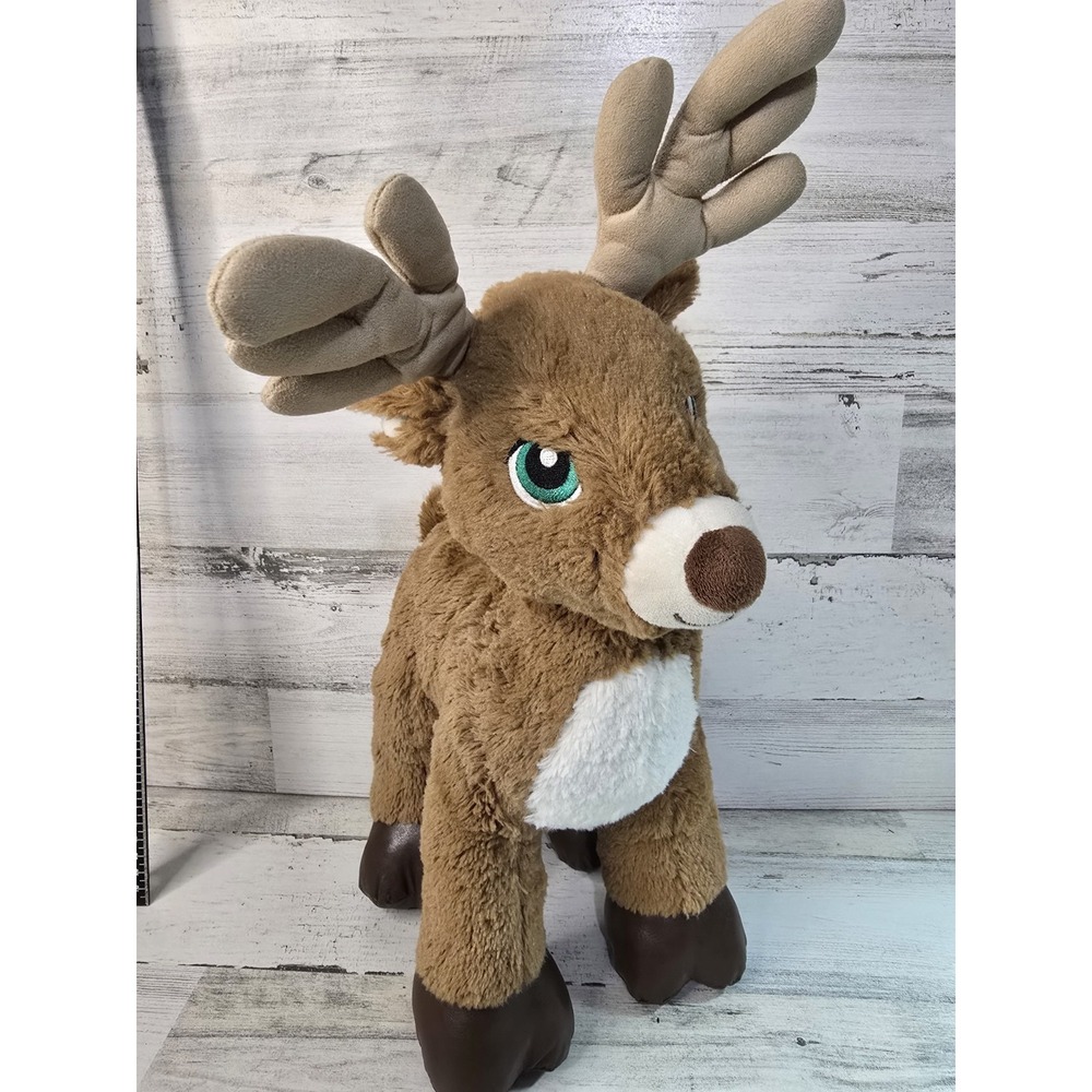 Build-A-Bear Workshop Reindeer Plush Brown Merry Mission Teal Eyes 2016 024259